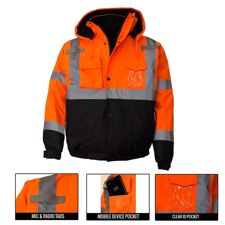 Custom logo Printing Reflective Vest Night Vision Traffic Sport Clothing Led Light Jacket Reflective Jacket
