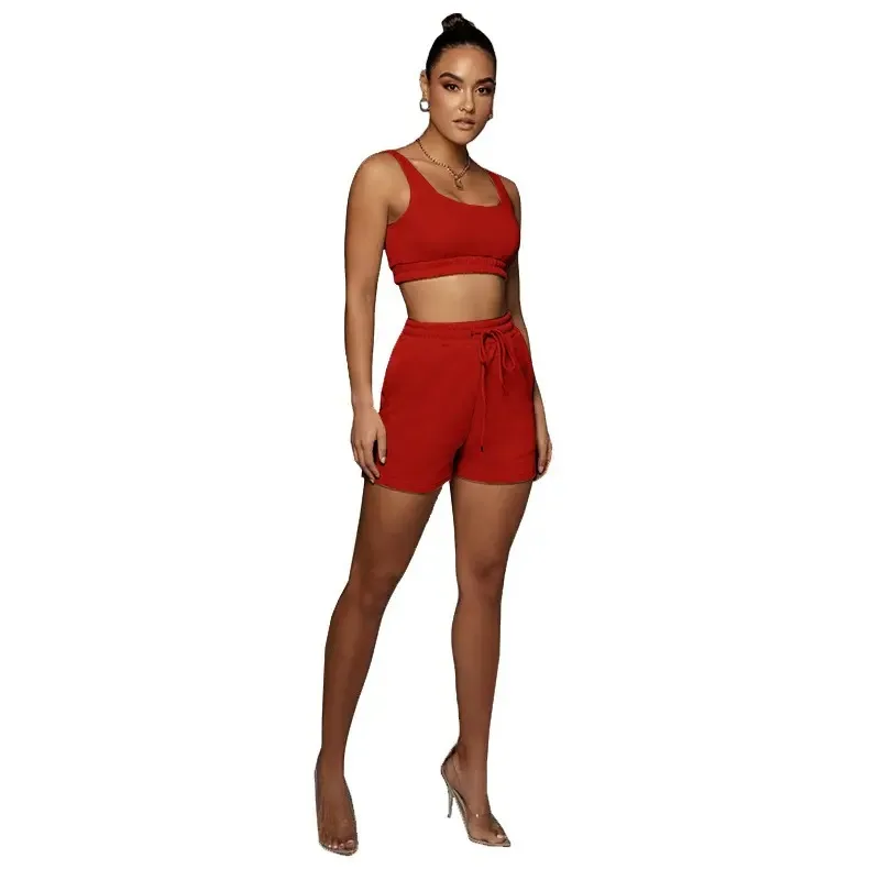 100% cotton women set Breathable Bra and shorts two pcs True to size sets for women outdoor streetwear style ladies sets