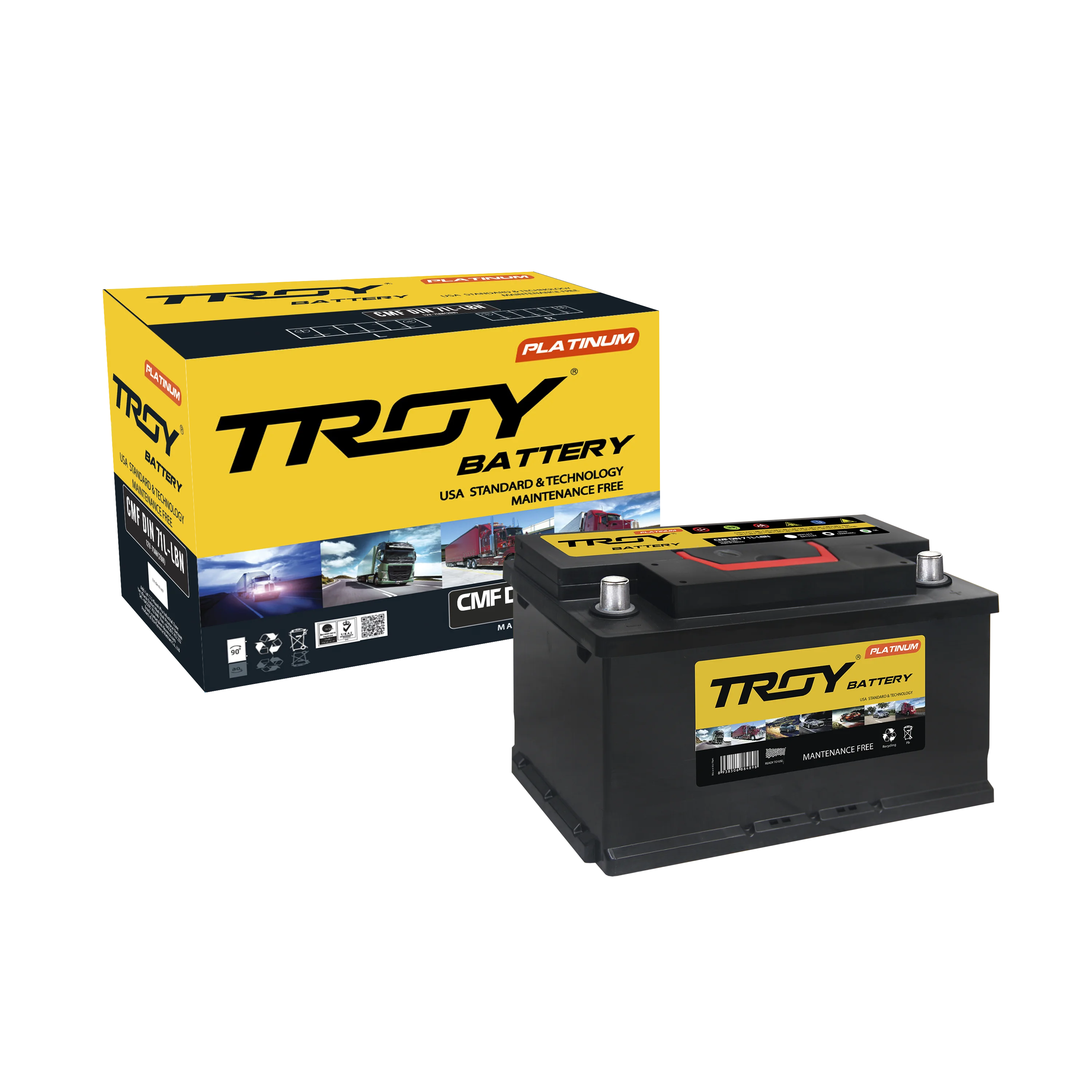 FACTORY PRICE  CAR STARTING BATTERY AUTO MF BATTERY DIN71 LBN FOR CAR TRUCK BOAT LEAD ACID BATTERY WITH BEST QUALITY