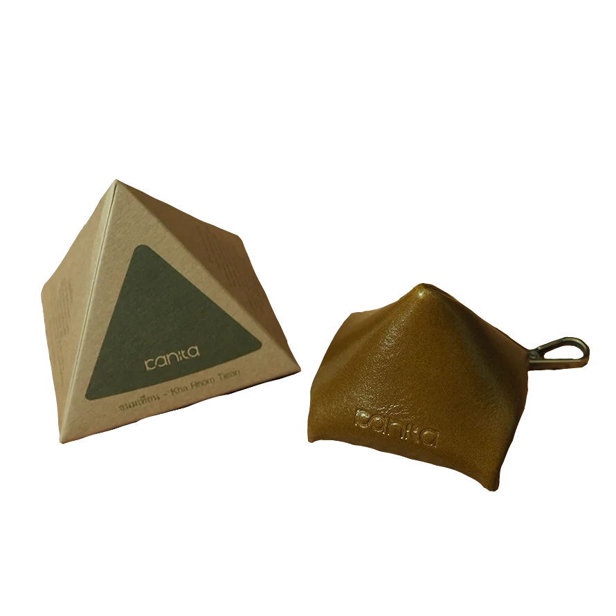 Genuine Leather Goods Thai Dessert Collection Leather Coin Purse KHA NHOM TIEAN Handmade Handmade Keychain Handicraft
