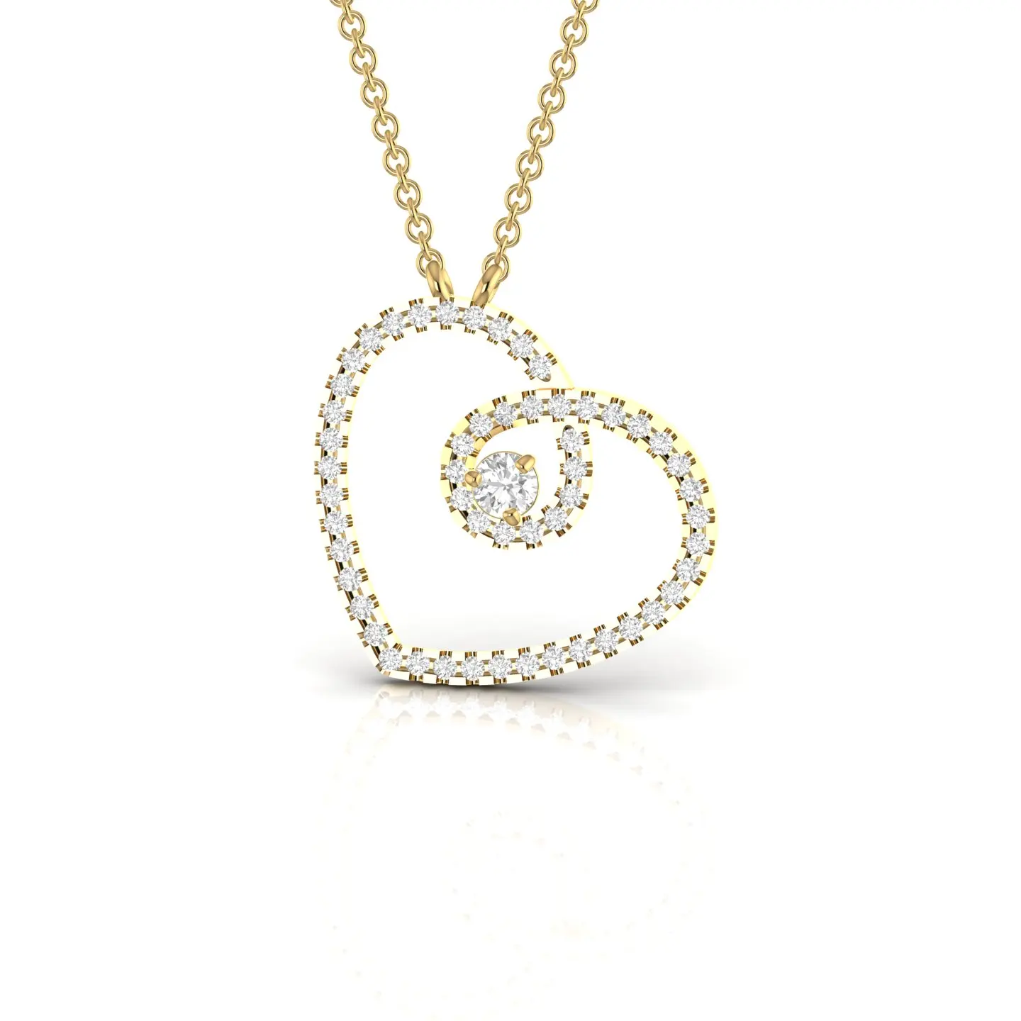 14kt Solid Trendy Heart Shape Round Natural Diamond Pendant In 14kt Yellow Rose White Gold 1.94 grams New Fine Jewelry for Women