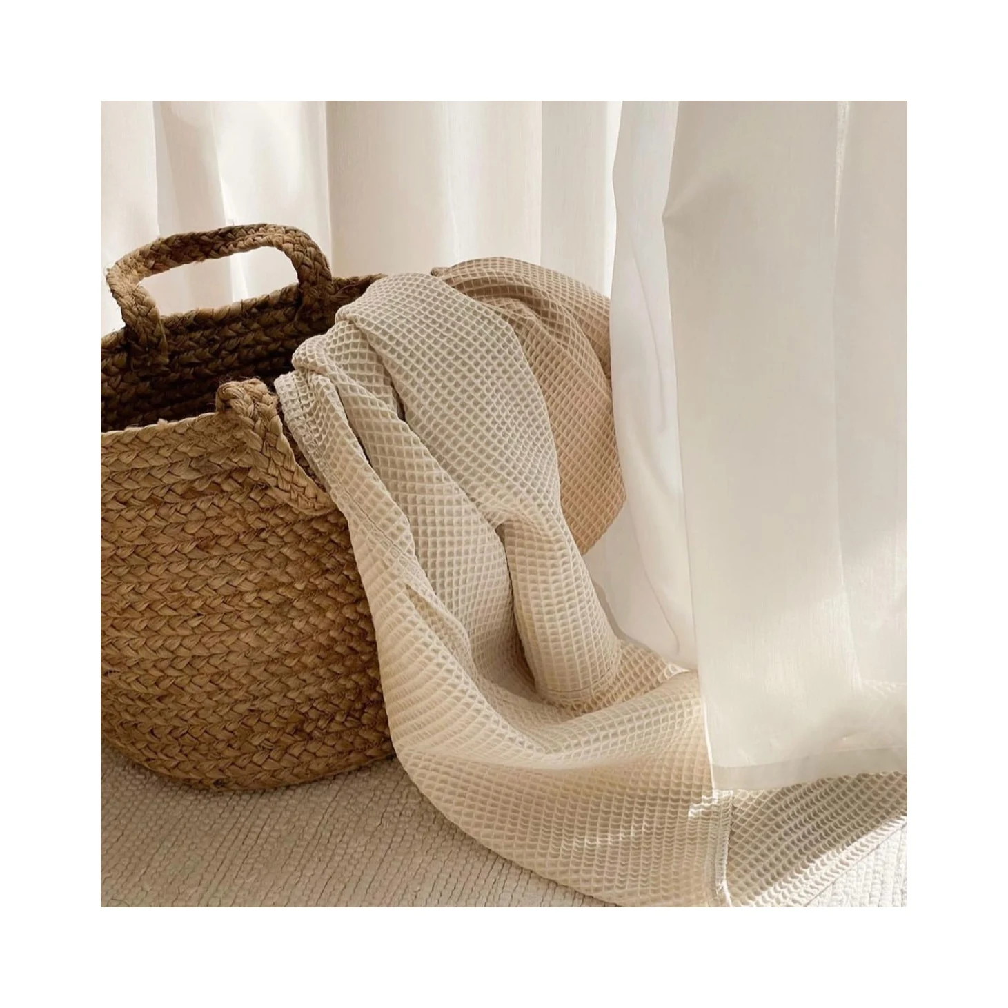 Small MOQ Plain Colour Super Soft Baby Waffle Blanket 100% Cotton Newborn Swaddle Wrap Baby Receiving Blanket Baby Bath Towel