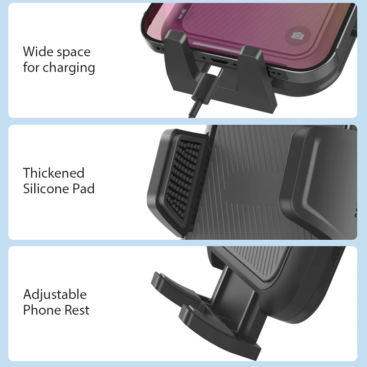 Trending Car Strong Suction Cup Dashboard Phone Stand Adjustable 2 in 1 Car Phone Mount Telefonhalter Cell Phone Holder for Car