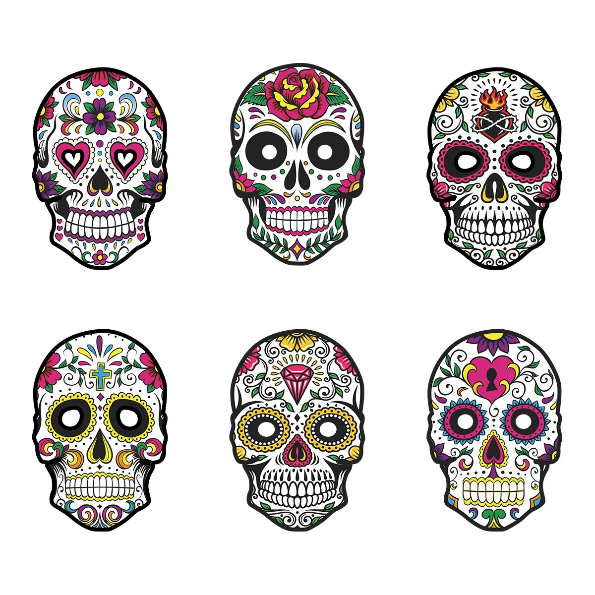 Mexican Day of the Dead Halloween party masquerade paper sk-ull ghost face mask diy mask wholesale custom