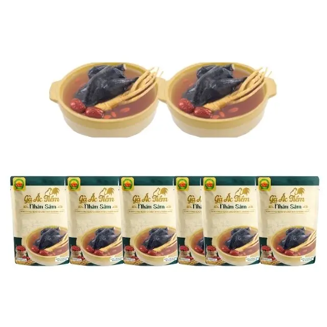 Черная курица приготовленная на медленном огне с супом из женьшеня 24 пс 350 г быстрорастворимый питательный суп ISO HACCP OEM вьетнамская Заводская конкурентоспособная цена