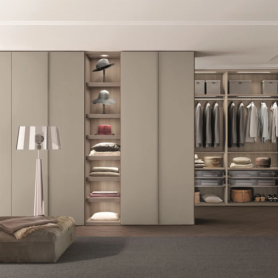 JY Module Modern White Hardwood Wardrobe Closet Sliding Door Plywood Board Wardrobes Bedroom Furniture