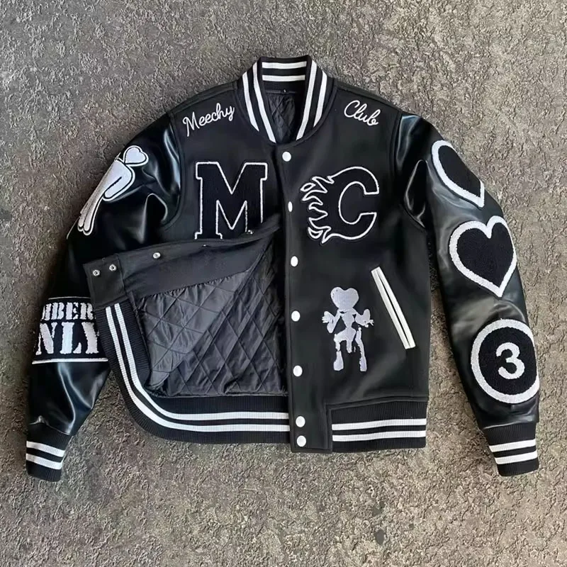 Factory Manufacturer High Quality Chenille Embroidery Men College Custom Baseball Bomber Letterman Bomber Varsity Jacket