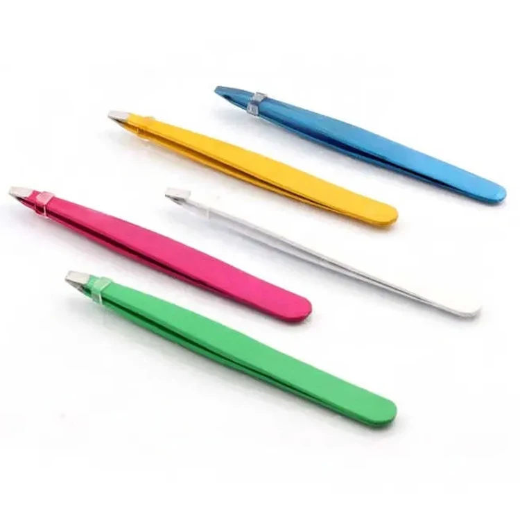 New 2023 Diamond Grip Eyebrow Tweezers Personalized Cute Wholesale slanted eyebrow tweezers for home and beauty parlor