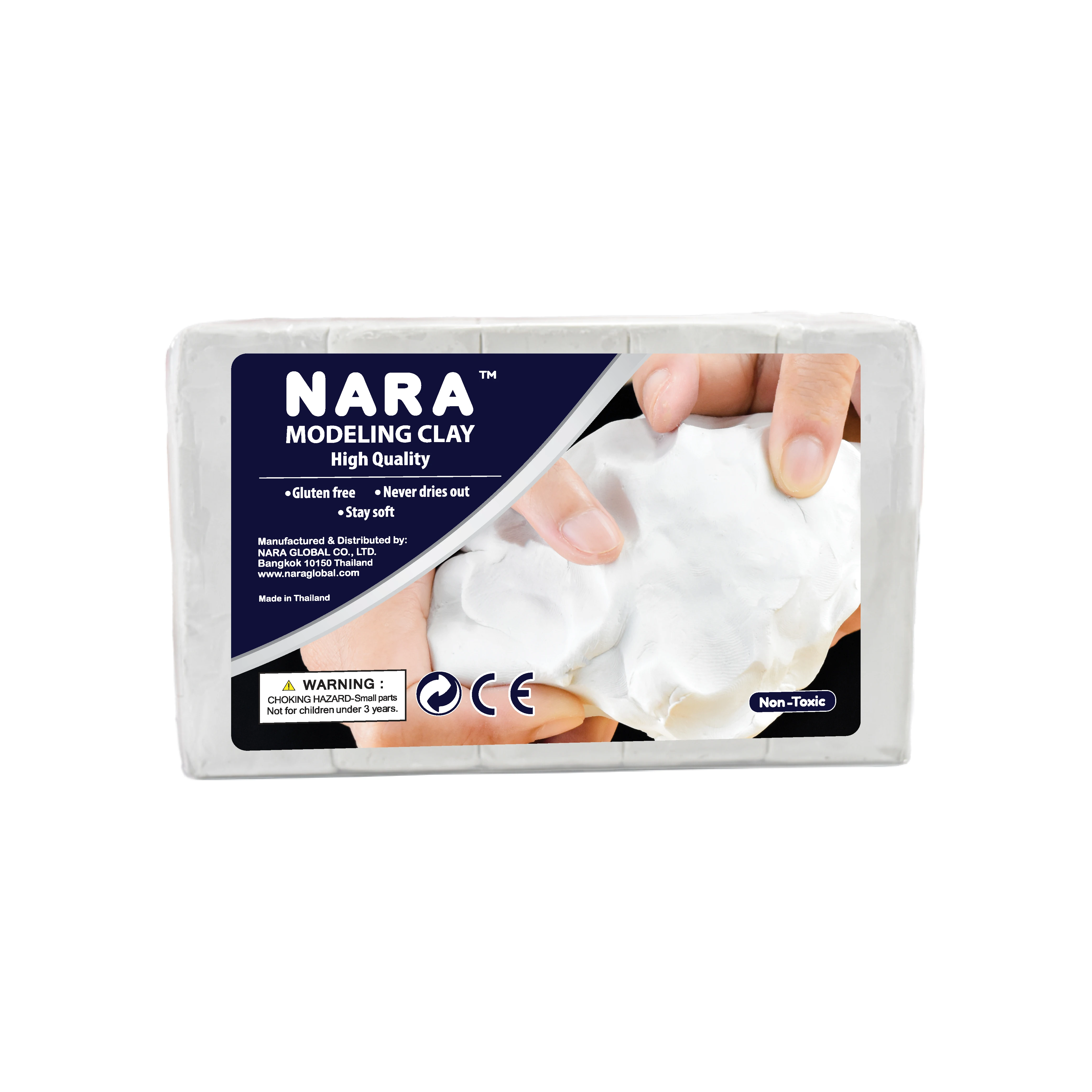 NARA 5 Lb. Premium Thai Clay White Modeling Soft Non-Toxic Resin Art Material Easy to Use for Statue Craft Non-Hardening