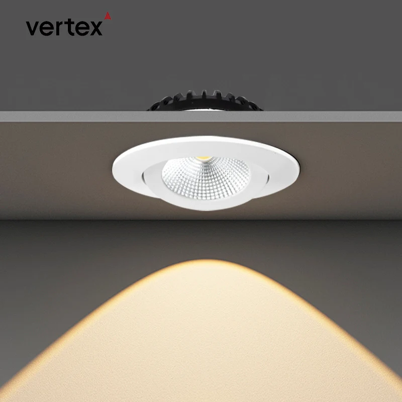 Commercial Indoor IP44 4000K Round White DOB Spot Down Light Fixture 6W COB Dali Dimmable Recessed Led Downlight For Housing