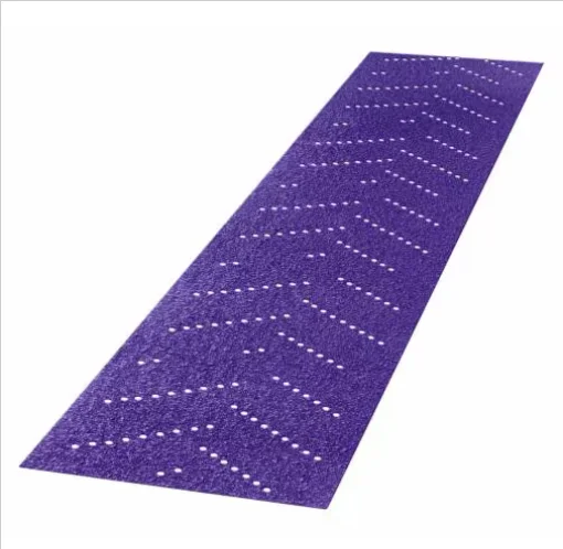 Customized 70*400mm Hook and Loop14Holes 800Grit Factory Direct Supply Purple Film Sanding Strip Factory Supply