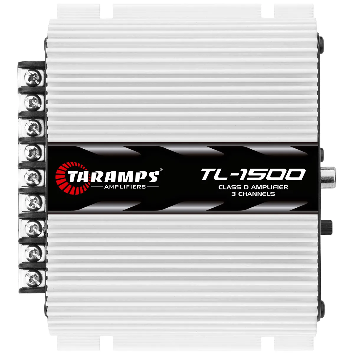 Taramps TL 1500 3 Channels car audio system 2 stereo channels at 2 ohms 1 sub channel at 4 ohms Full Range 380 watts Rms