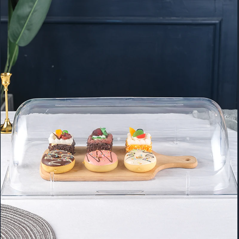 Cake Bread Clear Dome Cover rectangle Clear Polycarbonate Round Dome Transparent Food Dish Cover
