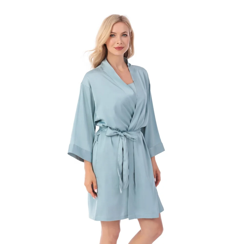 Wholesale Sleepwear Three Quarter Sleeve Chiffon Kimono Robe Night wear for Women