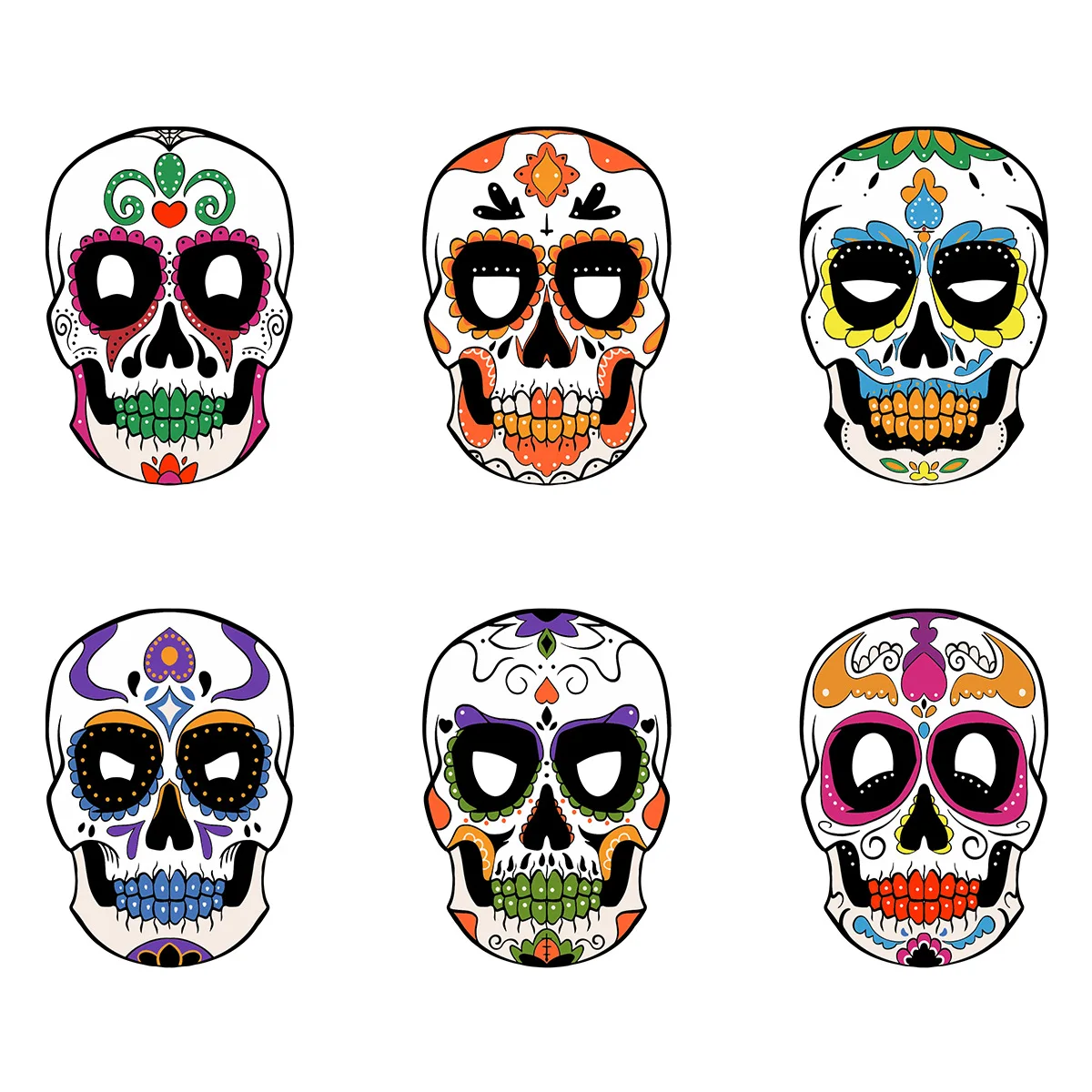 Mexican Day of the Dead Halloween party masquerade paper sk-ull ghost face mask diy mask wholesale custom
