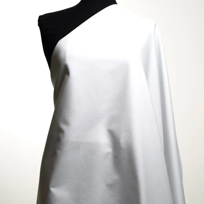Base for Printing: Deadstock Optical White Textured 100% Cotton Fabric for Print Design. High Quality Sustainable Cotton Fabric.