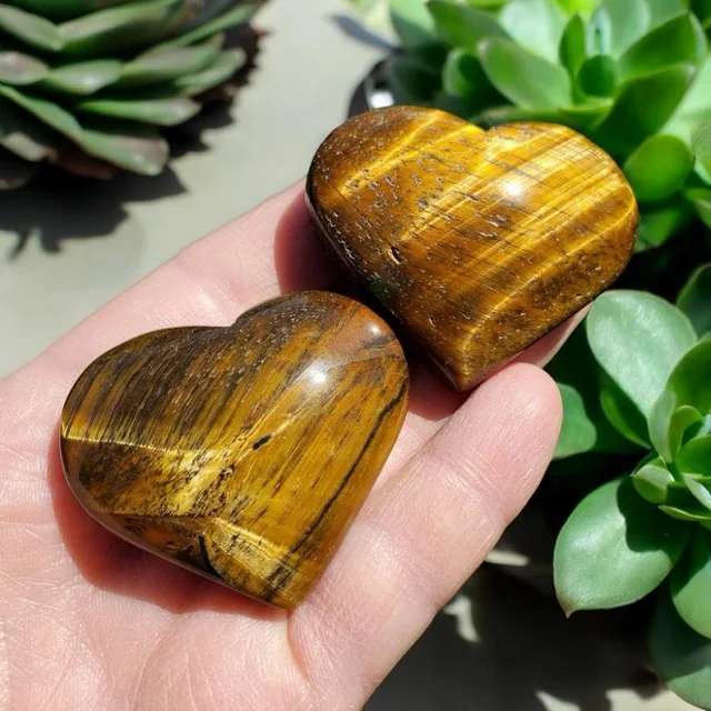 Натуральный коричневый тигровый глаз в форме сердца лечебный камень для медитации и домашнего декора