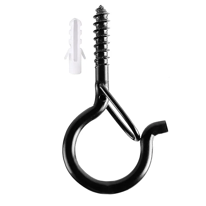 Household 20 Pieces Q Hanger Hooks Safety Buckle Windproof Screw Hooks for Hanging