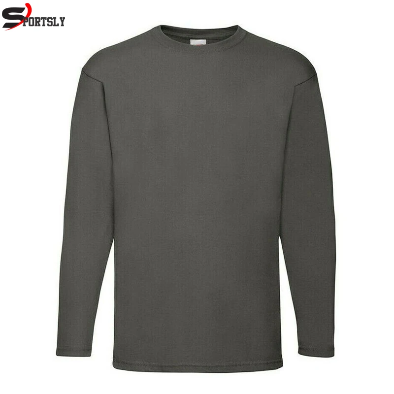 High Quality Cotton Long Sleeve T-Shirt Solid Colors Breathable and Thermal Custom Model with Embroidery Print Pattern