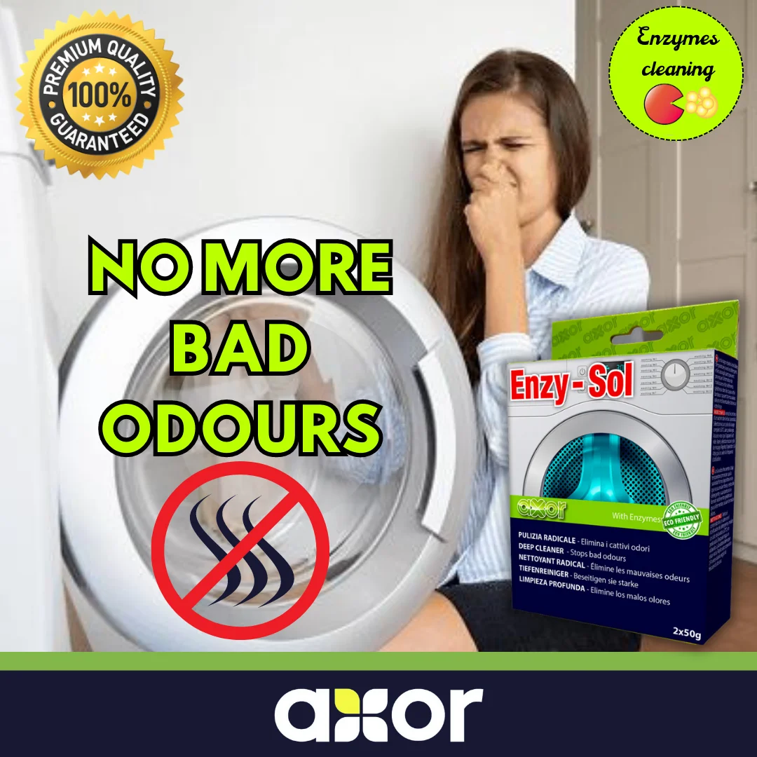 Enzyme Odour Remouving Powder For Washing Machine ENZY SOL ONE Pack 2 Sachets 50 G Made In Italy