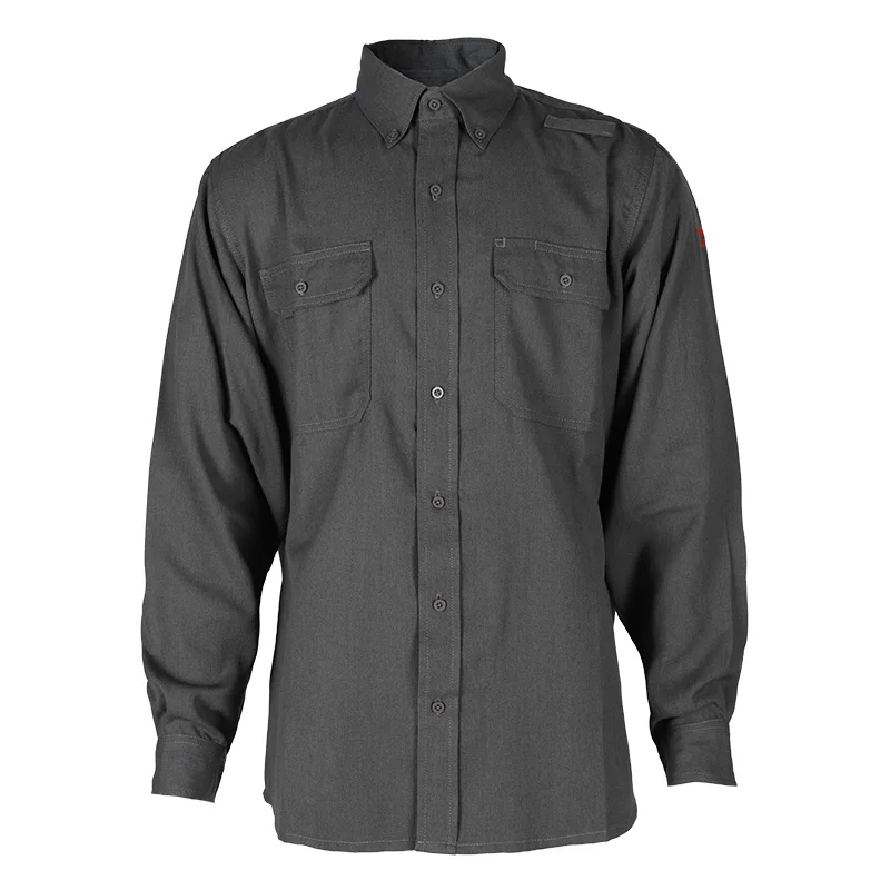 Fire Resistant Shirts Long Sleeve Button Up Flame Retardant Snap Fr Welding Shirt Frc Clothing Industrial Mechanic Workwear