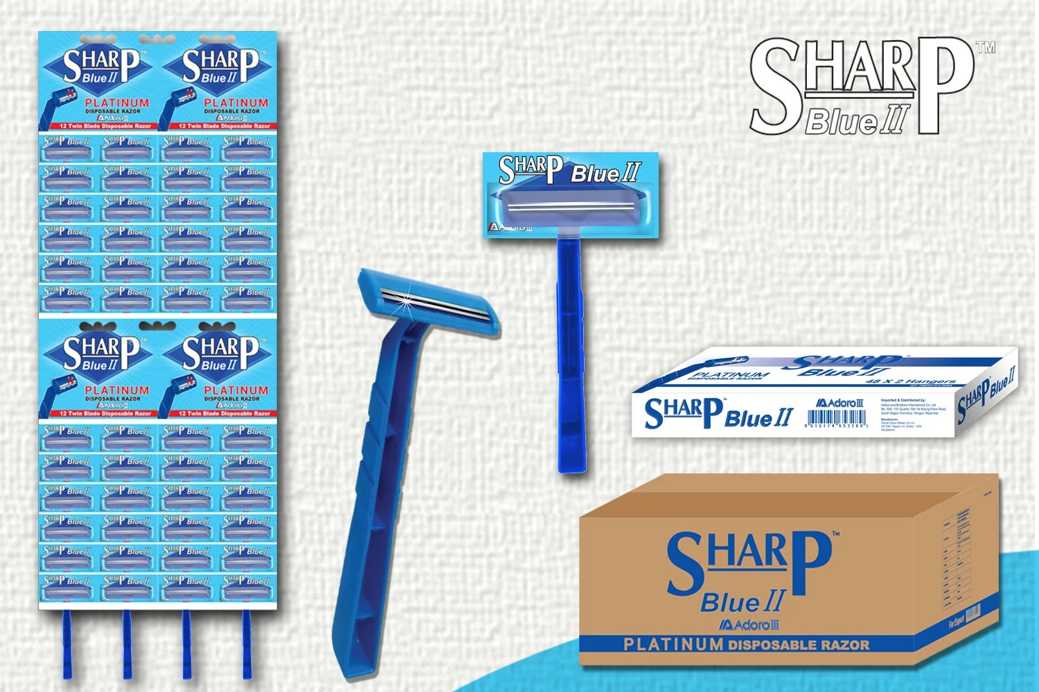 Одноразовая бритва SHARP blue II с двойным лезвием