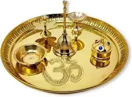 Top Quality Brass Pooja Thali Set for Home Temple Pooja Thali Decorative Brass Pooja Items for Gift For Decor Best Selling