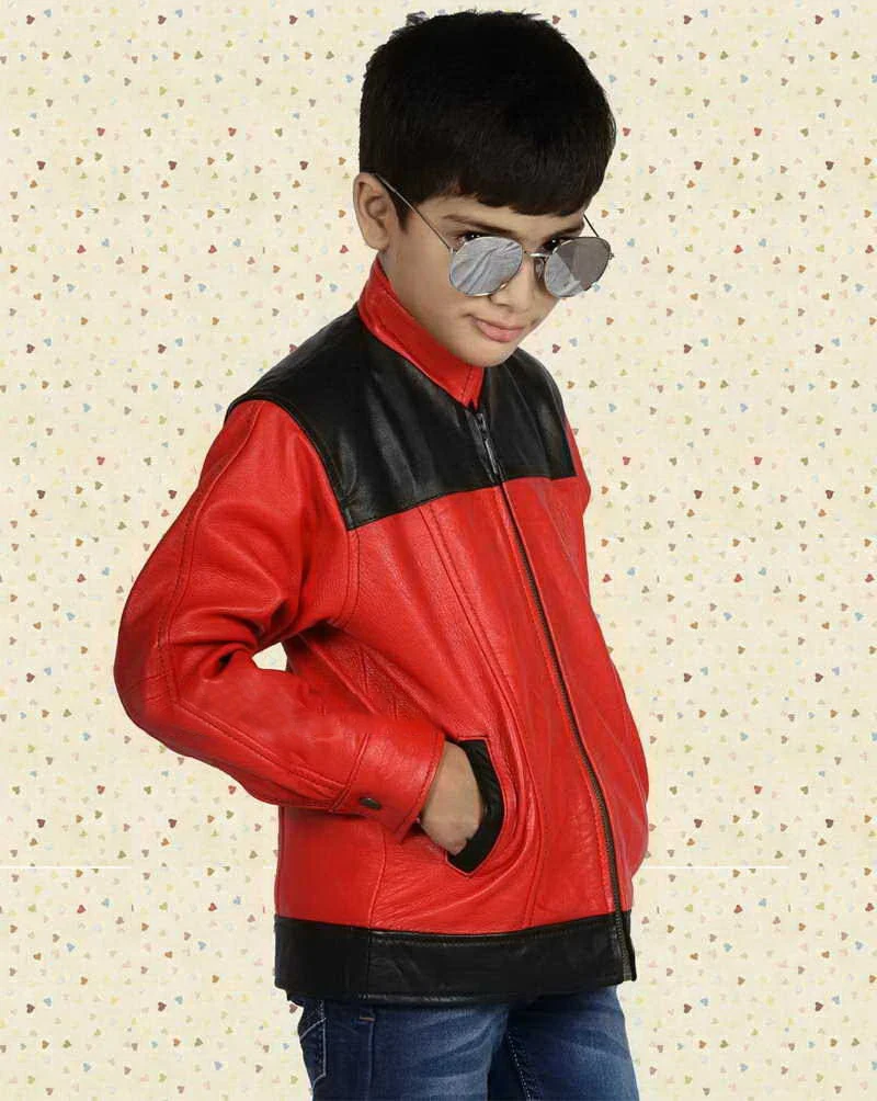 Kids Baby Princess Solid Full Sleeve Zipper Leather Top Jacket Children Fashion Boy Outwear Jackets