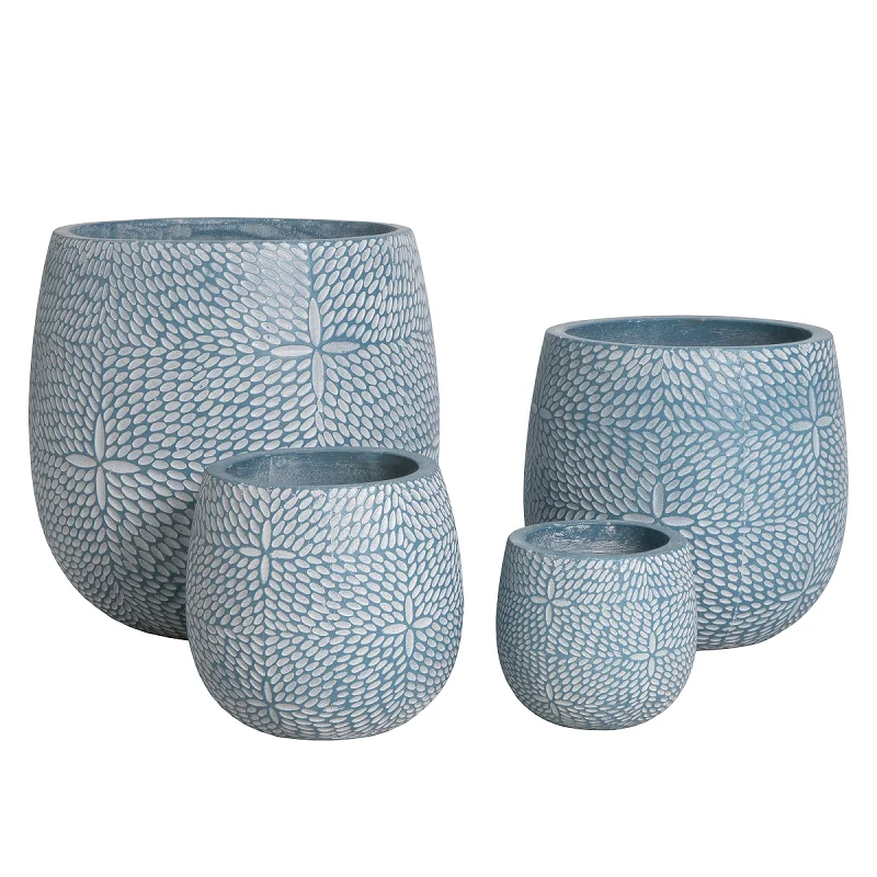 Home Flower Pot Shape Design Use House Decoration Style Fashionable Garden PE Coated Washed Pot Made in Vietnam