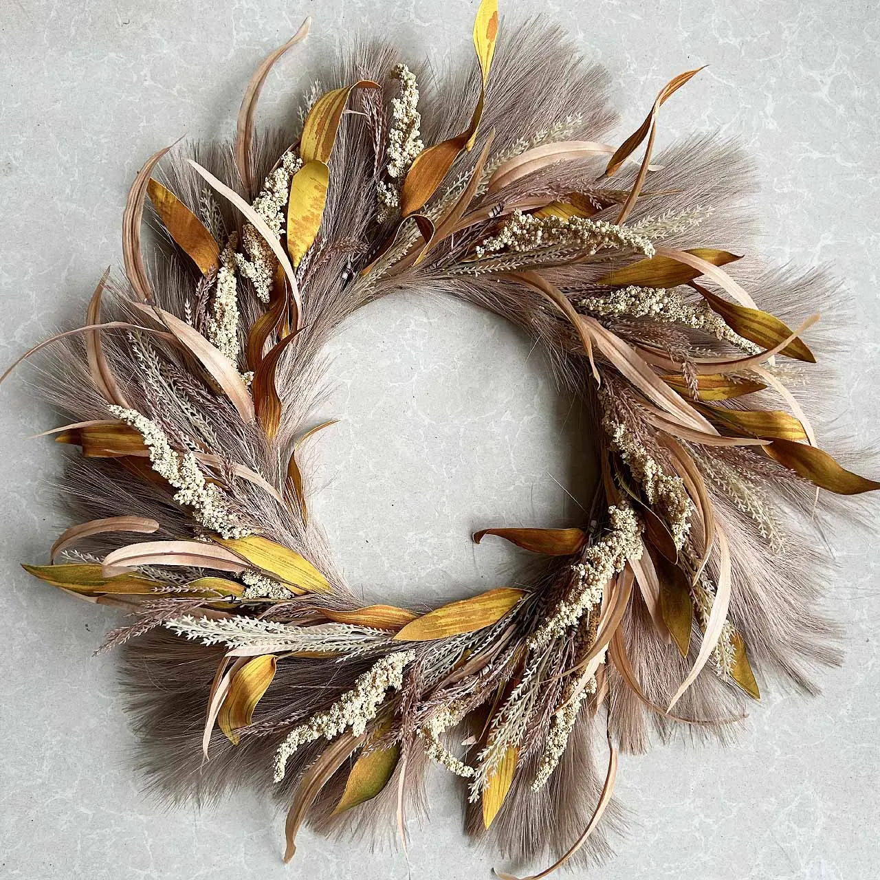 22 inches Front Door Harvest Artificial Wreath Fall Autumn Harvest Decorative Festival Wreath for Home Decoration