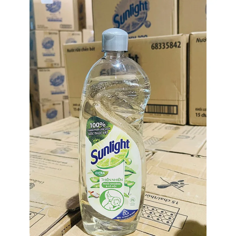 Best price Sun-light dishwashing liquid extract mineral salts & aloe vera bottle 750g Concentrated Liquid Dish Soap For Kitchen