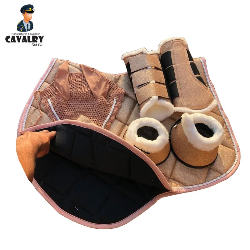 Custom Logo Breathable Dressage Quilted Non Slip Equestrian English Saddle Pad Good Quality Saddle Pad By CAVALRY SKT COMPANY
