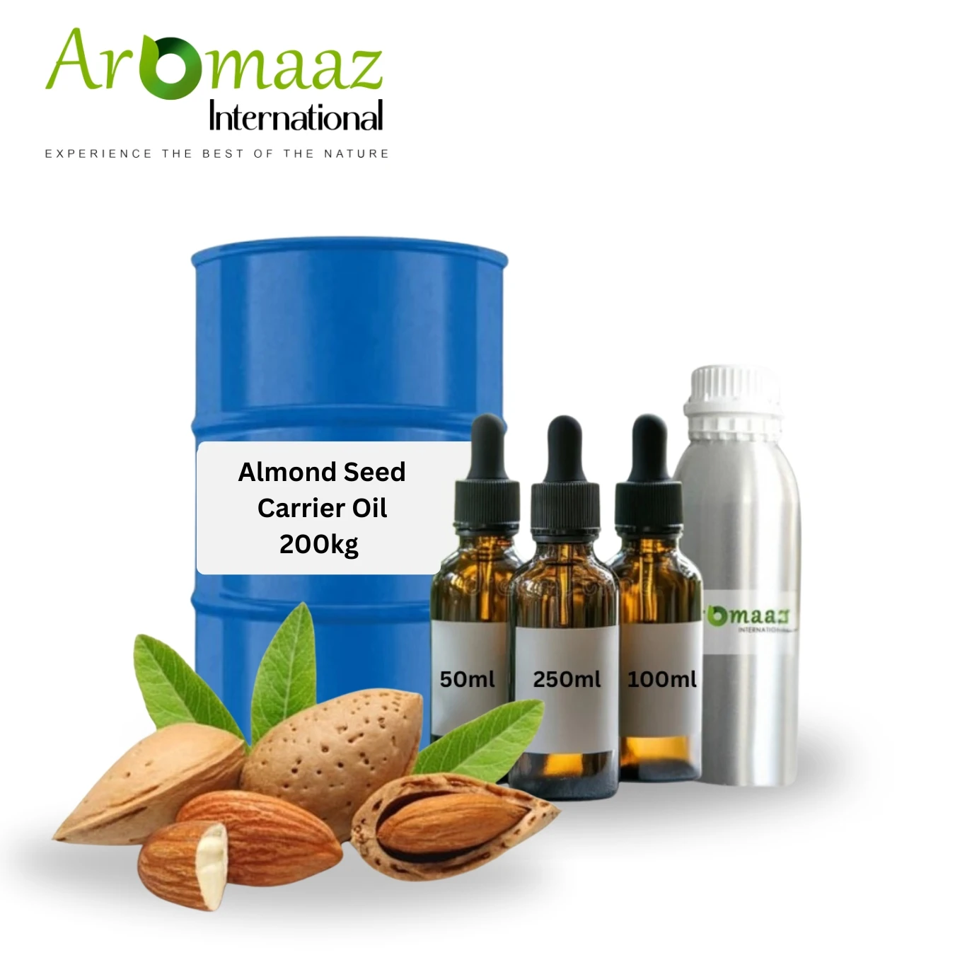 Wholesale 100% Organic Pure Almond Oil with private label Almond Seed Carrier Oil manufacturer in india with customize logo