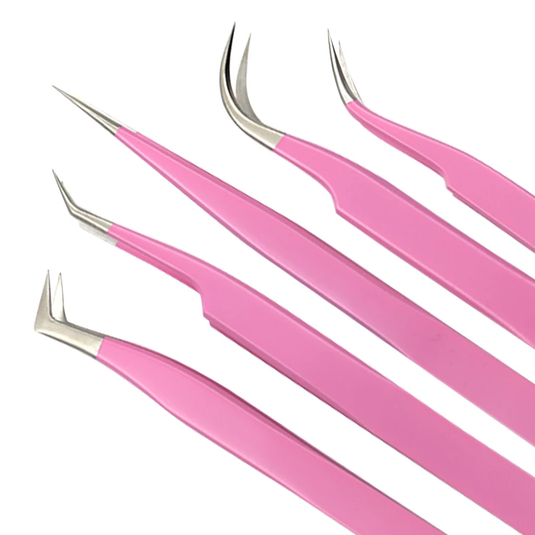 volume tweezers set with fiber tips stainless steel high quality dumout vetus classic volume eyelash tweezers set with logo