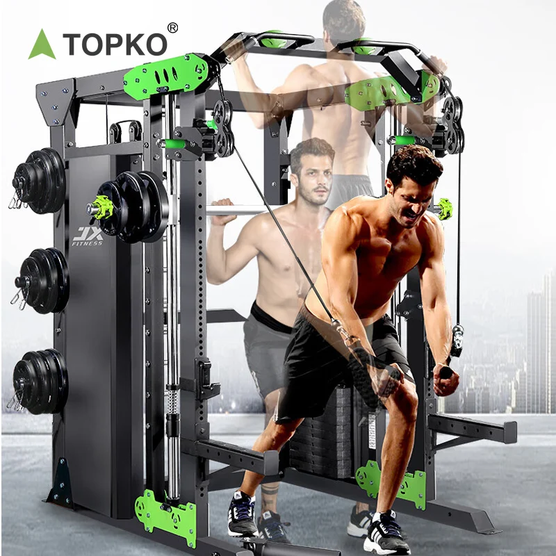 TOPKO High Quality Steel Smith Machine Fitness Bodybuilding Equipment Multifunctional Power Rack Smith Machine