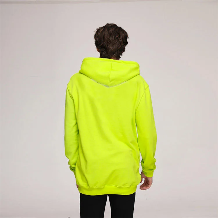 100% Cotton Oversized Fleece Green Hoodies men 320gsm custom plus size pullover Hoodie French Terry Pullover Sweatshirt