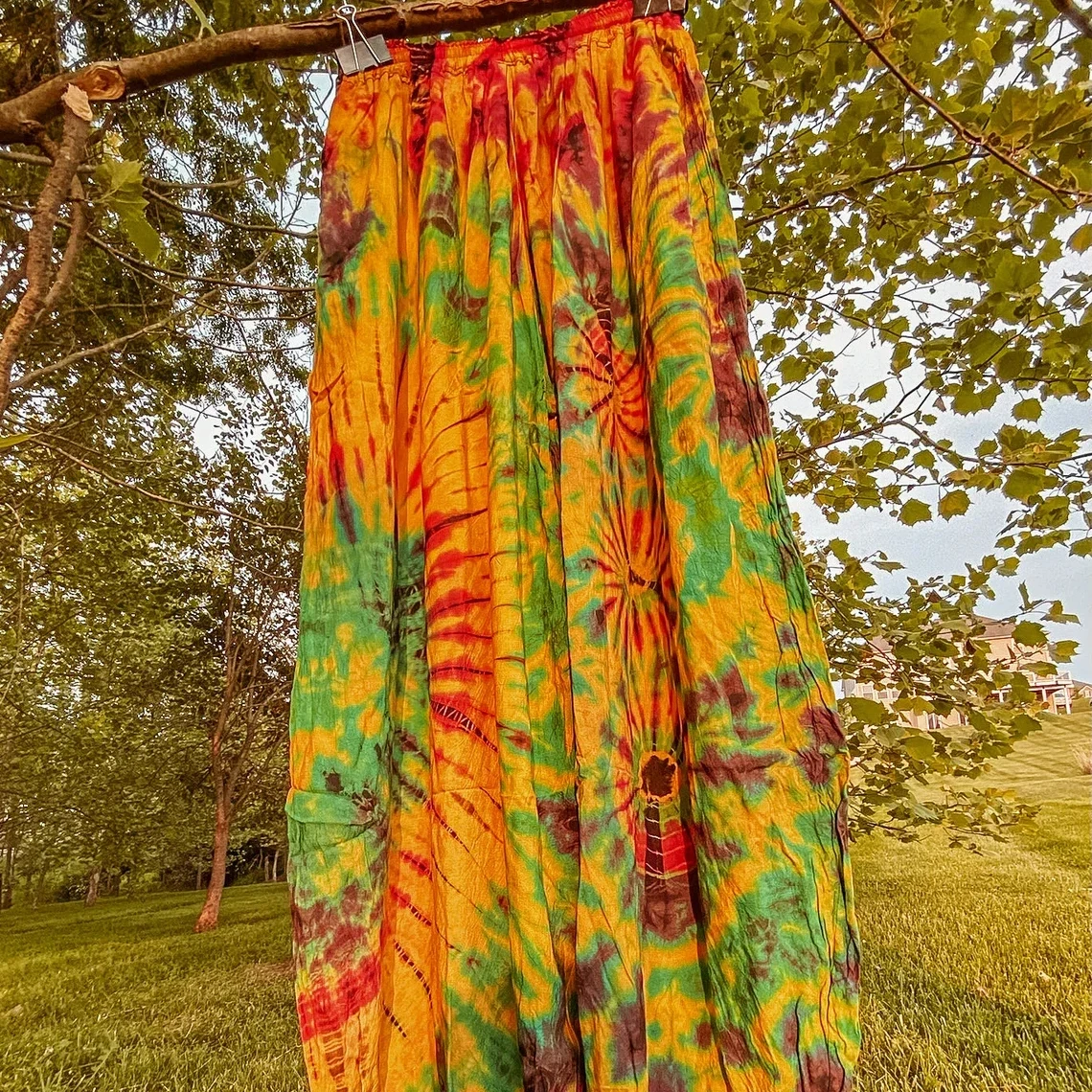 Flowy Boho Festival Pants Hippie Tie Dye Harem Unisex Pants XS-3X Handmade Free Spirit yoga pants