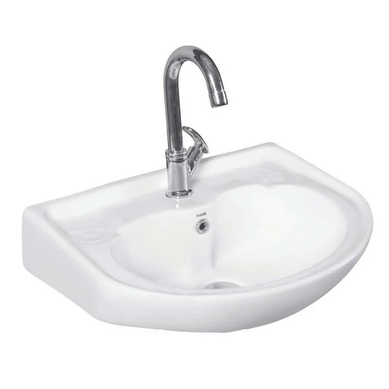 Home and Hotel Use White Ceramic Sanitary Ware Wall Hung Wash Basin at Least Price for Bulk Orders