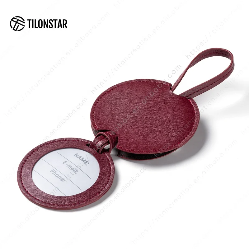 Elegant RFID Blocking Leather Travel ID Labels Suitcase Name Tags Lightweight Luggage Bag Tags