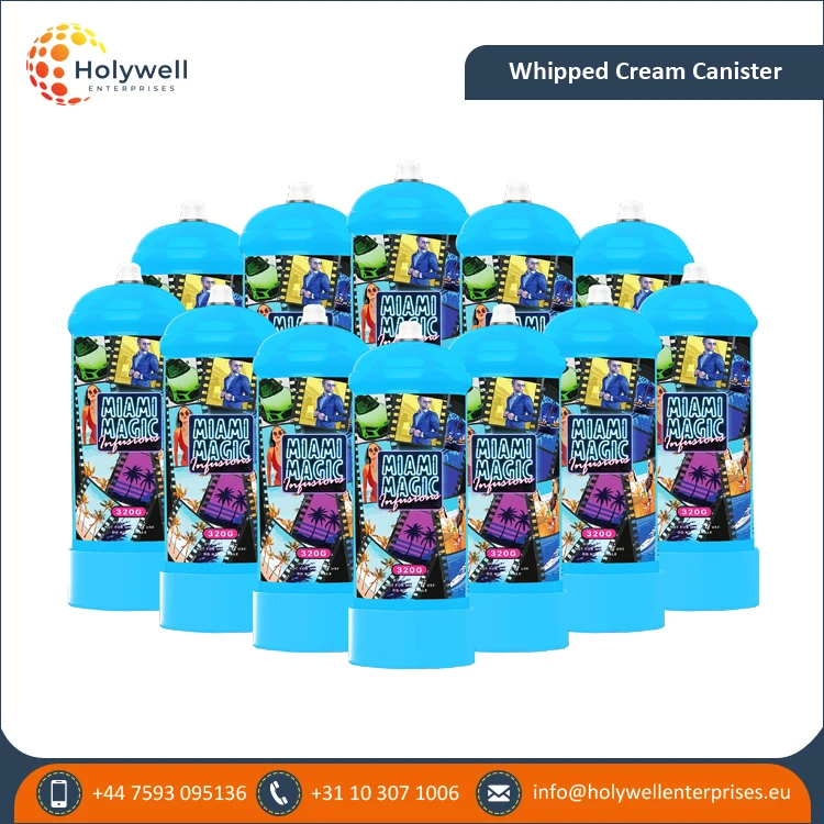 OEM Available of Cream Chargers Best Quality Miami Magic 320g Whipped Cream Charger Cylinder Pack of 6 and Pack of 12