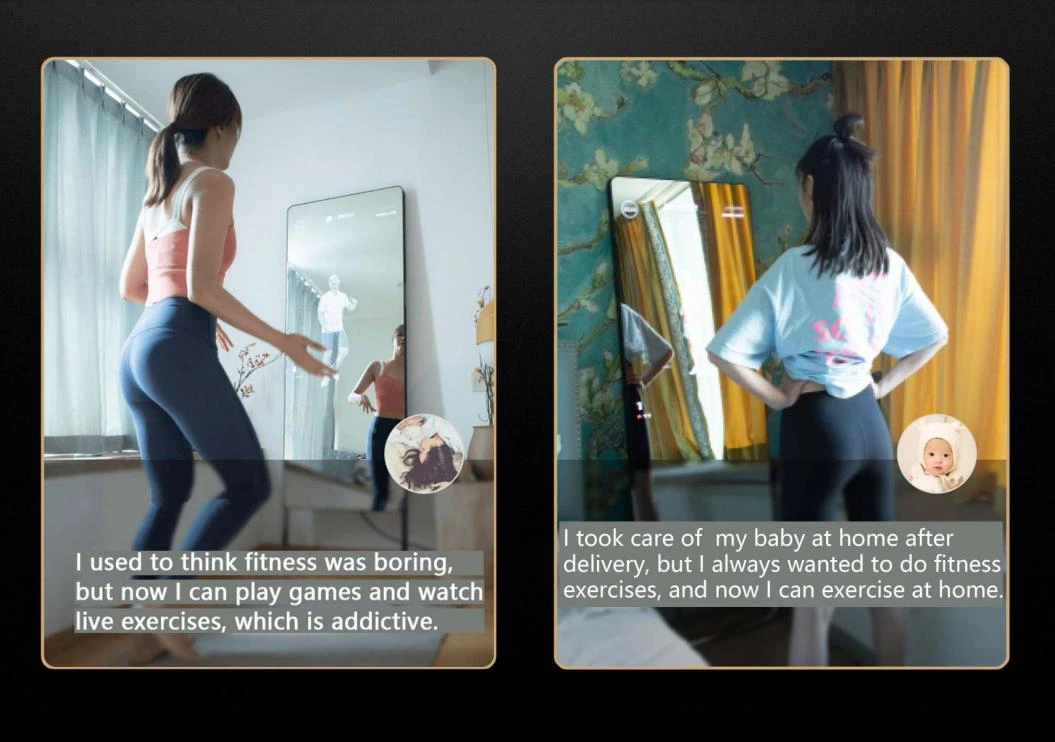 32 Inch Smart Fitness Mirror FHD Touch Screen Advertising Display Android System with Camera