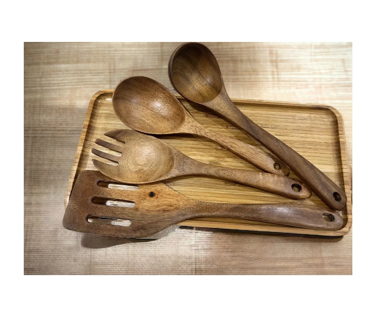 Top Factory Best-Selling 6-Piece Teak Wooden Kitchen Utensil Set Premium Spoons and Utensils for Home Restaurant kitchen Use