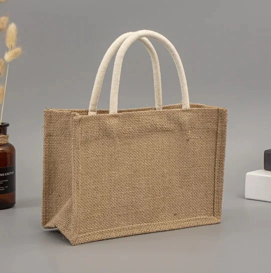 Tote Jute Burlap Tote Bags High quality burlap jute shopping tote bag Eco-Friendly Natural at best market price