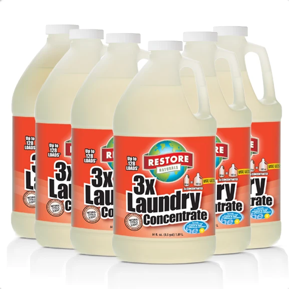 A Biodegradable, Renewable 3X Laundry Detergent Concentrate (64 fl. oz. / 6 pack)