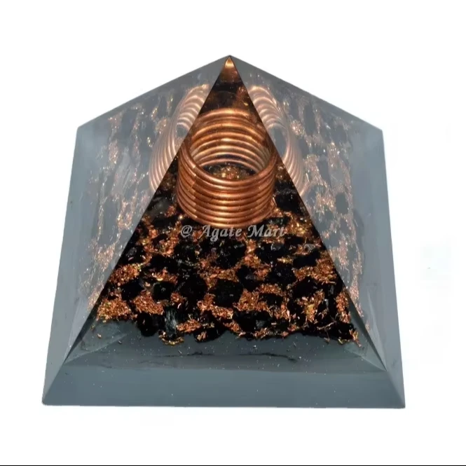 Оптом Orgone Pyramid положительная энергия Оргонит черный турмалин с медной точечной ЭМФ-защитой Оргонитовая Пирамида