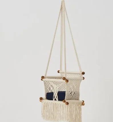 Comfortable Handmade Macrame Baby Swing Chair  Hanging Swing for kids Comfortable nursery swing