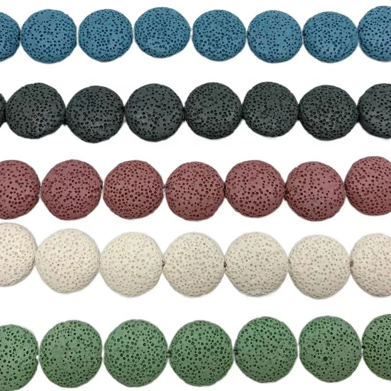 Red Lava stone Disc Lava stone Round Flat Disc Coin beads Disc Lava beads