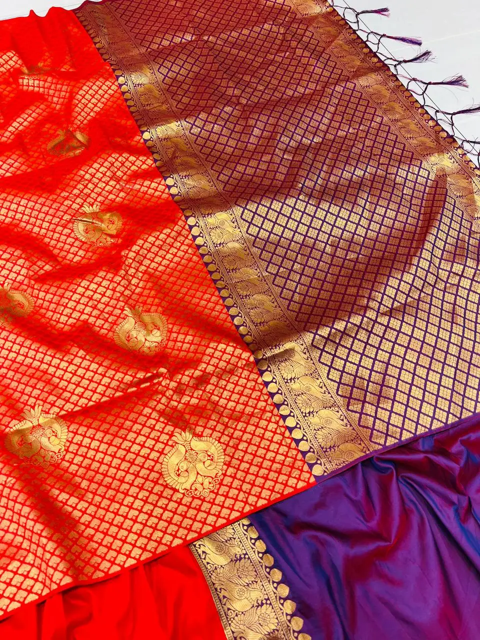Banarasi Pure Silk Handloom Saree with Pure Copper Jari by  Riddhi Fashion