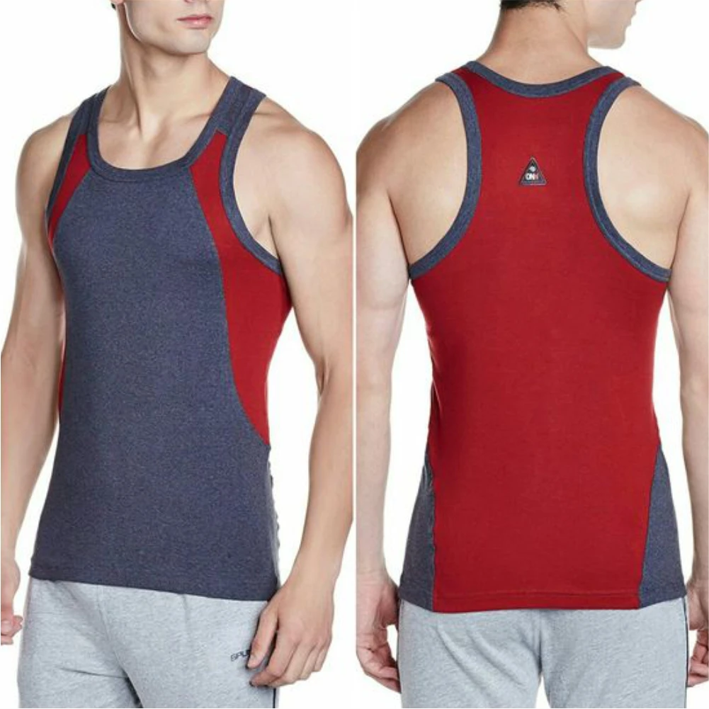 Новая Стильная мужская майка с полосками комбинированная цветная для тренажерного зала Топ высокого качества логотипом и размером