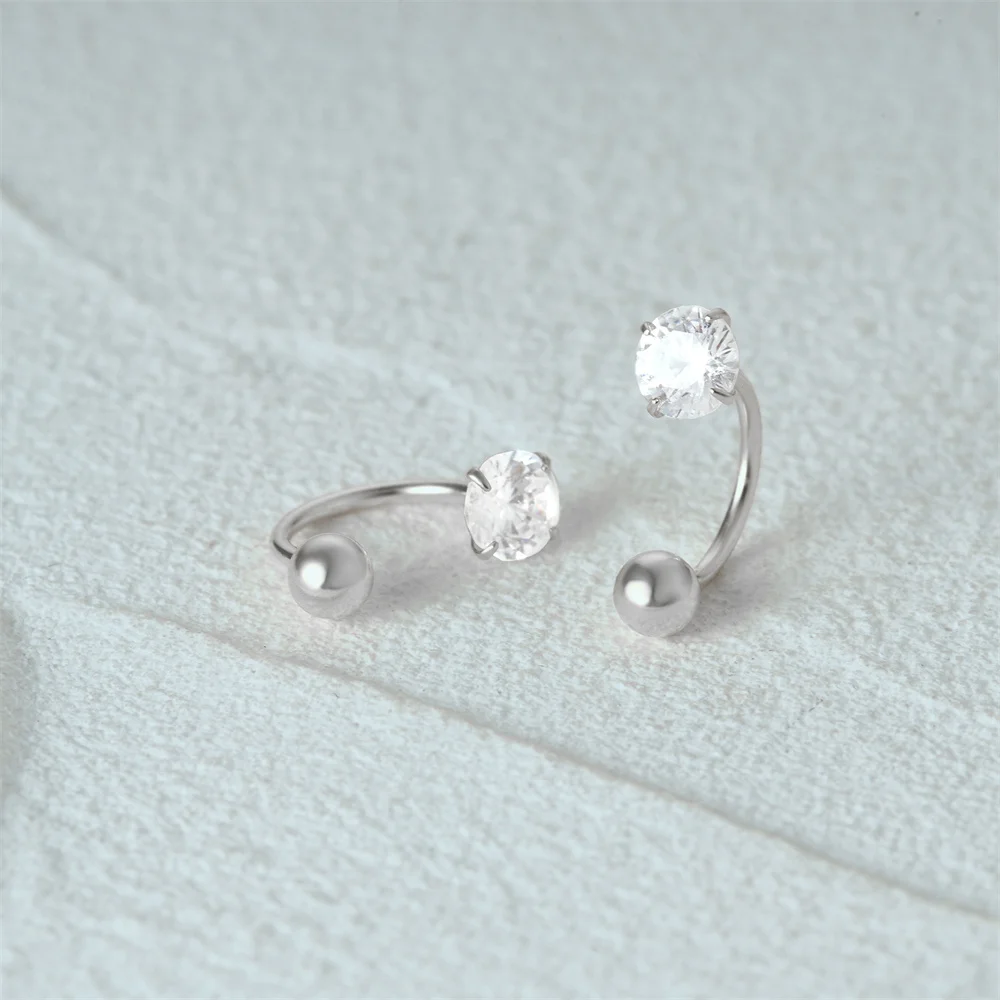 Roxi Curved Hook Ear Clips 18K Gold Plated Screw Buckle Earrings U-shaped Ear Bone Piercing 925 Silver High Quality Women